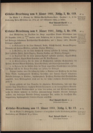 Verordnungsblatt für das Kaiserlich-Königliche Heer 18810114 Seite: 7