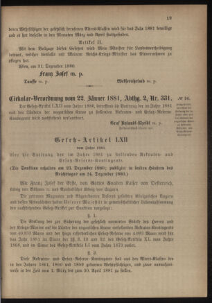 Verordnungsblatt für das Kaiserlich-Königliche Heer 18810129 Seite: 3