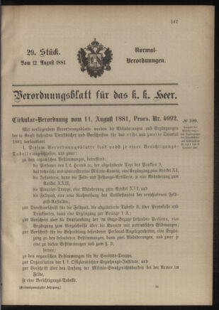 Verordnungsblatt für das Kaiserlich-Königliche Heer