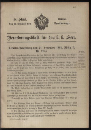 Verordnungsblatt für das Kaiserlich-Königliche Heer 18810930 Seite: 1