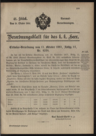 Verordnungsblatt für das Kaiserlich-Königliche Heer 18811018 Seite: 1