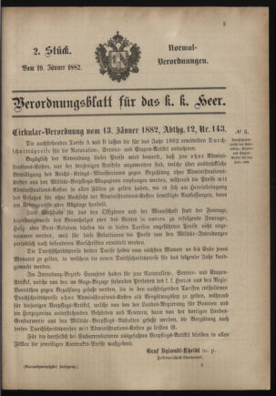 Verordnungsblatt für das Kaiserlich-Königliche Heer 18820119 Seite: 1