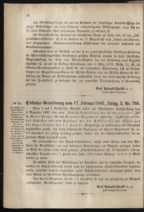 Verordnungsblatt für das Kaiserlich-Königliche Heer 18820222 Seite: 16