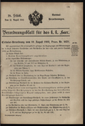 Verordnungsblatt für das Kaiserlich-Königliche Heer 18820812 Seite: 1