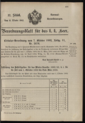 Verordnungsblatt für das Kaiserlich-Königliche Heer 18821011 Seite: 1