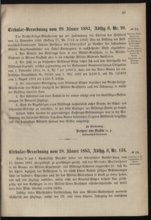 Verordnungsblatt für das Kaiserlich-Königliche Heer 18830131 Seite: 7