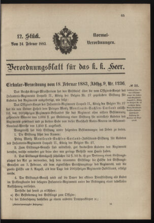 Verordnungsblatt für das Kaiserlich-Königliche Heer 18830224 Seite: 13