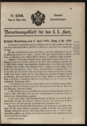 Verordnungsblatt für das Kaiserlich-Königliche Heer 18830411 Seite: 9