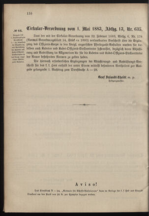 Verordnungsblatt für das Kaiserlich-Königliche Heer 18830508 Seite: 16