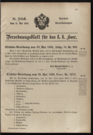 Verordnungsblatt für das Kaiserlich-Königliche Heer 18830531 Seite: 1