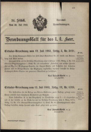 Verordnungsblatt für das Kaiserlich-Königliche Heer 18830720 Seite: 19