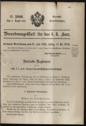 Verordnungsblatt für das Kaiserlich-Königliche Heer 18830809 Seite: 1