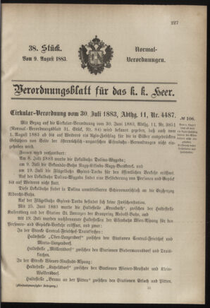 Verordnungsblatt für das Kaiserlich-Königliche Heer 18830809 Seite: 53