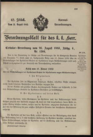 Verordnungsblatt für das Kaiserlich-Königliche Heer 18830831 Seite: 17