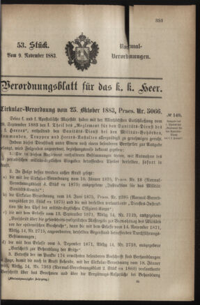 Verordnungsblatt für das Kaiserlich-Königliche Heer 18831109 Seite: 1