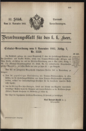 Verordnungsblatt für das Kaiserlich-Königliche Heer 18831124 Seite: 1