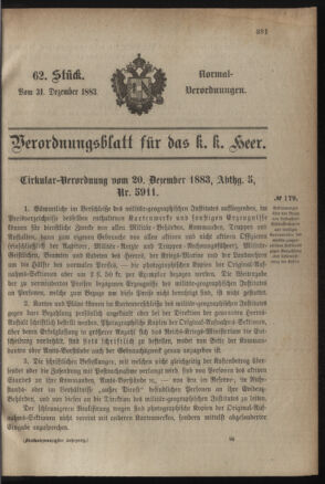 Verordnungsblatt für das Kaiserlich-Königliche Heer 18831231 Seite: 1