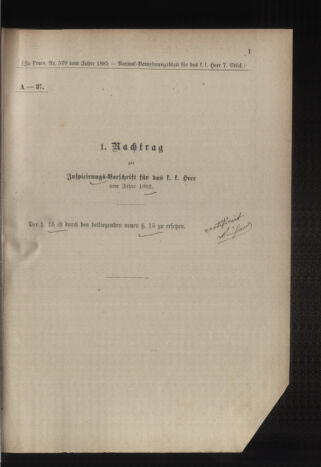 Verordnungsblatt für das Kaiserlich-Königliche Heer 18850220 Seite: 7