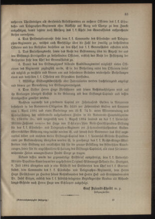 Verordnungsblatt für das Kaiserlich-Königliche Heer 18850630 Seite: 5