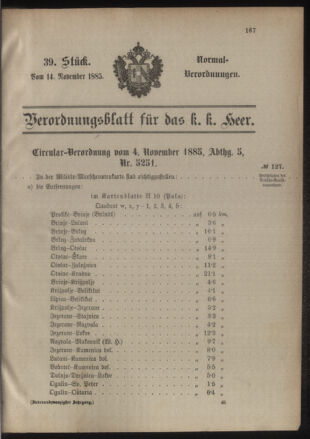 Verordnungsblatt für das Kaiserlich-Königliche Heer 18851114 Seite: 1