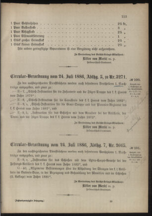 Verordnungsblatt für das Kaiserlich-Königliche Heer 18860726 Seite: 5