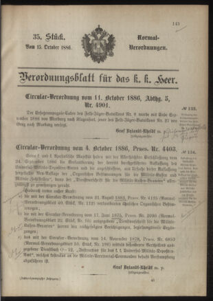 Verordnungsblatt für das Kaiserlich-Königliche Heer 18861015 Seite: 1