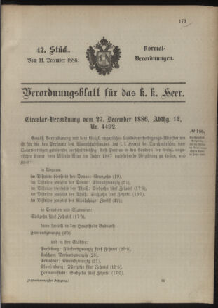 Verordnungsblatt für das Kaiserlich-Königliche Heer 18861231 Seite: 1