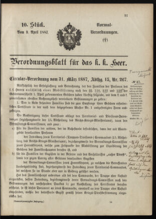 Verordnungsblatt für das Kaiserlich-Königliche Heer