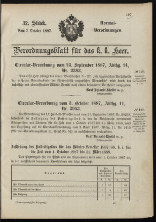 Verordnungsblatt für das Kaiserlich-Königliche Heer 18871007 Seite: 1