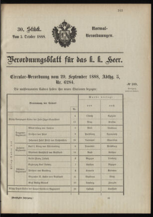 Verordnungsblatt für das Kaiserlich-Königliche Heer 18881005 Seite: 1