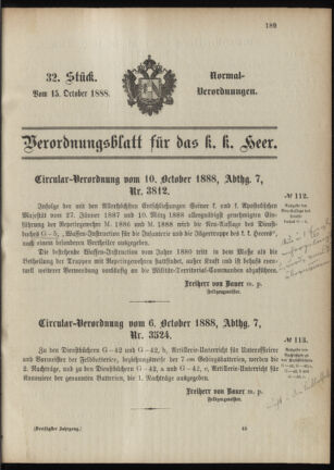 Verordnungsblatt für das Kaiserlich-Königliche Heer 18881015 Seite: 25