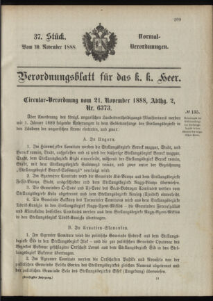 Verordnungsblatt für das Kaiserlich-Königliche Heer 18881130 Seite: 1