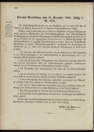 Verordnungsblatt für das Kaiserlich-Königliche Heer 18881221 Seite: 6