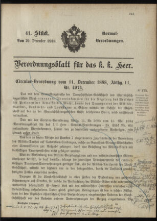 Verordnungsblatt für das Kaiserlich-Königliche Heer 18881229 Seite: 13