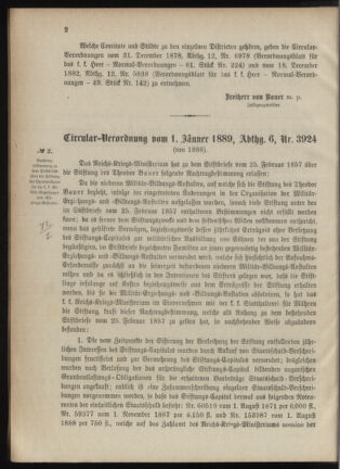 Verordnungsblatt für das Kaiserlich-Königliche Heer 18890108 Seite: 2