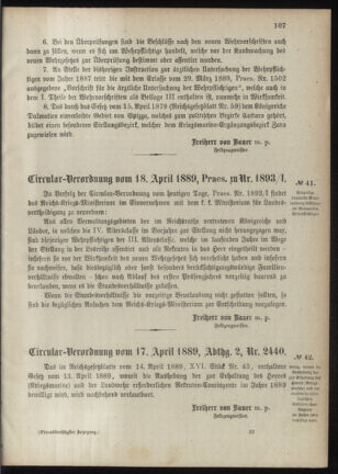 Verordnungsblatt für das Kaiserlich-Königliche Heer 18890418 Seite: 9