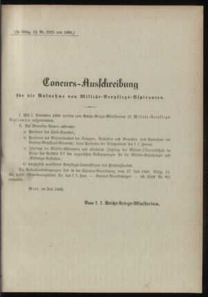 Verordnungsblatt für das Kaiserlich-Königliche Heer 18890731 Seite: 15