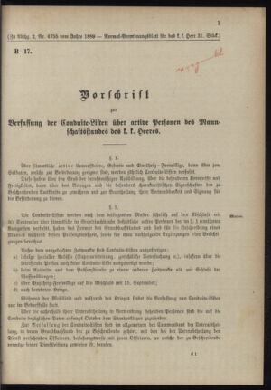 Verordnungsblatt für das Kaiserlich-Königliche Heer 18890908 Seite: 7