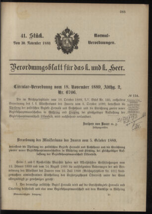 Verordnungsblatt für das Kaiserlich-Königliche Heer 18891130 Seite: 1