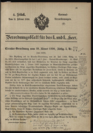 Verordnungsblatt für das Kaiserlich-Königliche Heer 18900213 Seite: 1