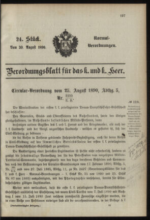 Verordnungsblatt für das Kaiserlich-Königliche Heer 18900830 Seite: 1