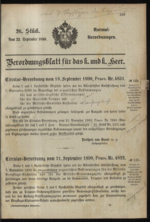 Verordnungsblatt für das Kaiserlich-Königliche Heer 18900923 Seite: 1