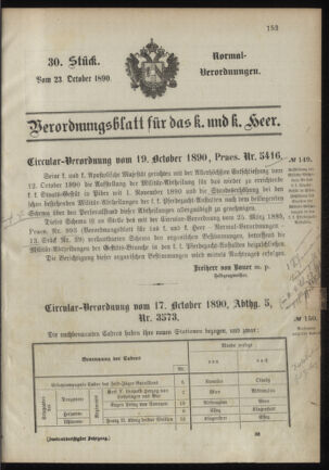 Verordnungsblatt für das Kaiserlich-Königliche Heer 18901023 Seite: 1