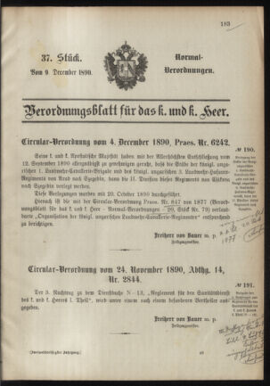 Verordnungsblatt für das Kaiserlich-Königliche Heer 18901209 Seite: 1