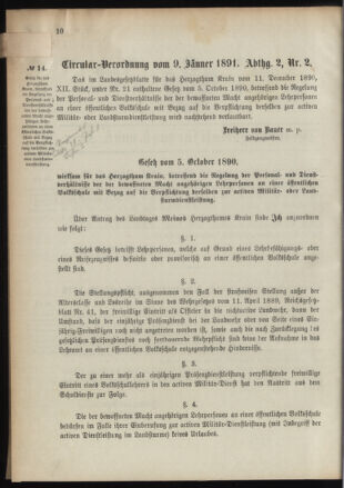 Verordnungsblatt für das Kaiserlich-Königliche Heer 18910122 Seite: 86