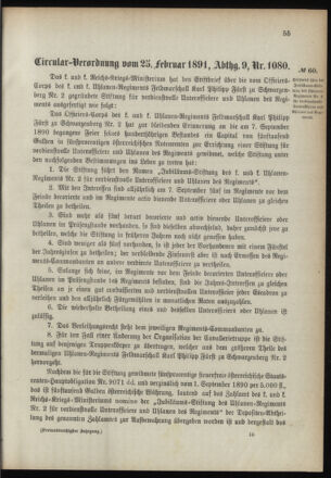 Verordnungsblatt für das Kaiserlich-Königliche Heer 18910307 Seite: 5