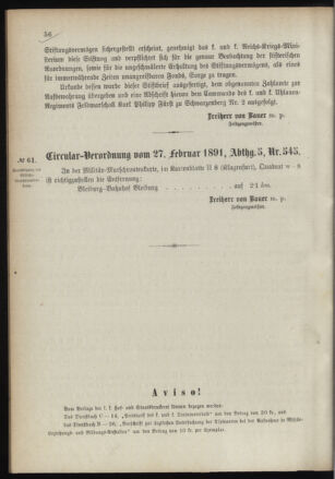 Verordnungsblatt für das Kaiserlich-Königliche Heer 18910307 Seite: 6