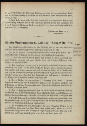 Verordnungsblatt für das Kaiserlich-Königliche Heer 18910521 Seite: 7