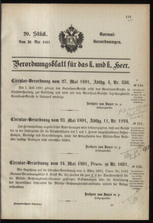 Verordnungsblatt für das Kaiserlich-Königliche Heer 18910530 Seite: 1