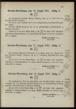 Verordnungsblatt für das Kaiserlich-Königliche Heer 18910820 Seite: 7